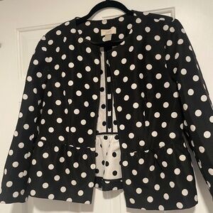 LOFT Polka Black and White Blazer